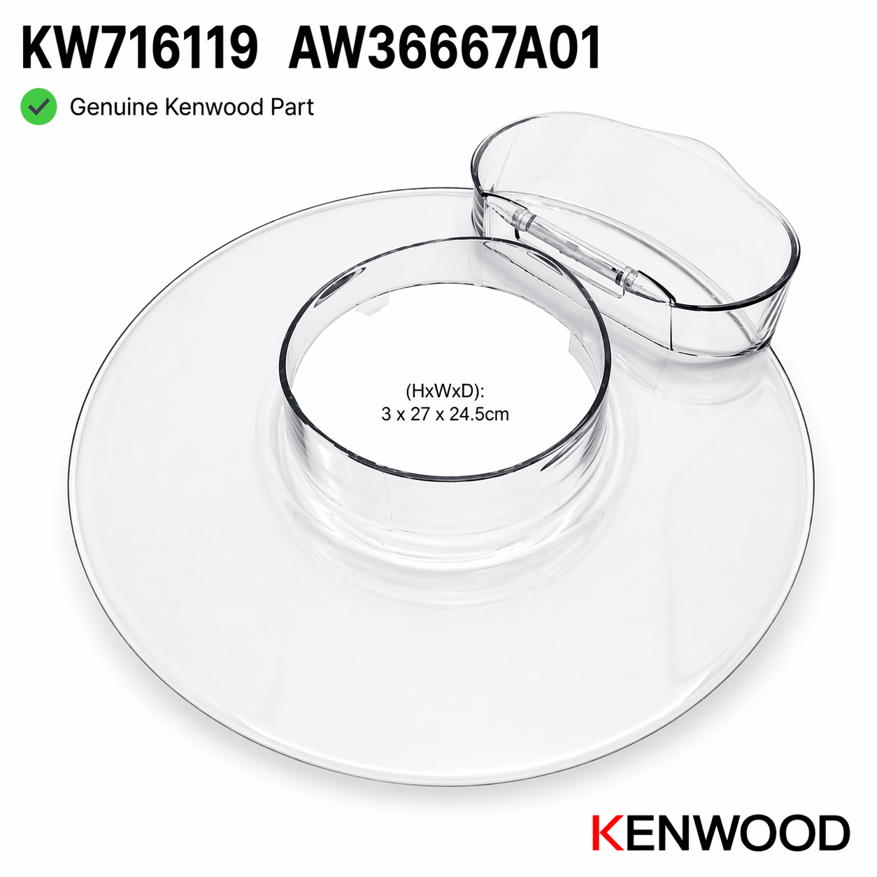 מכסה שקוף למניעת בריחת קמח קנווד KMM770 KMC510 KM330 KM336 KVL40
